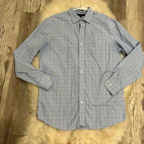 Mens Banana Republic Non Iron standard fit Business Casual Button Down blue m - Picture 2 of 8
